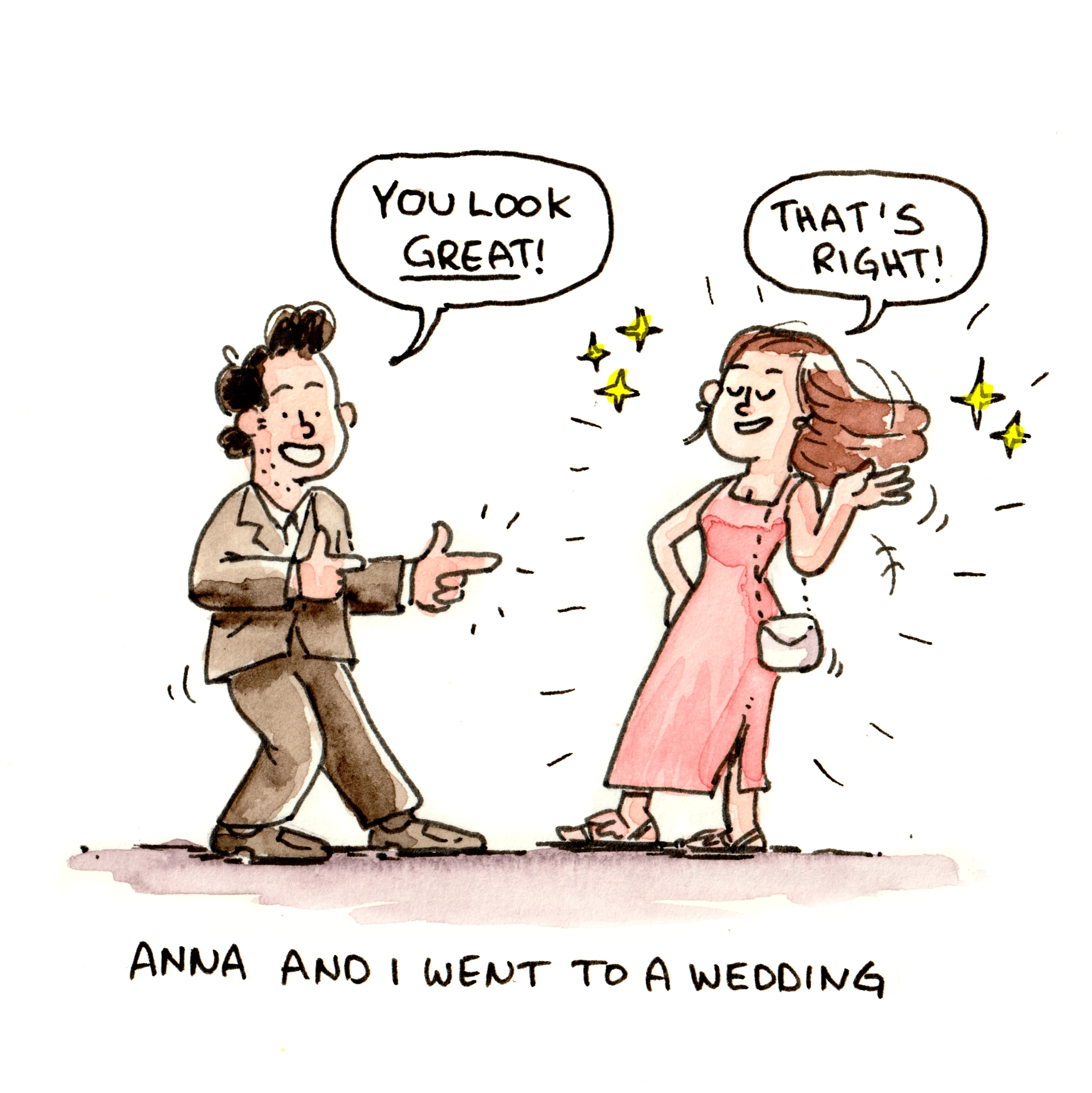 Imagine inviting me to your wedding and all my comic journal shows of it is this self-involved bullshit. But I stand by that decision. The alternative would have been to try to capture the entire day of wedding-related activities and events, but... it’s a journal about my life, not other people’s weddings, if that makes sense. So capturing this little moment felt better than trying to create a proper representation of someone else’s day.